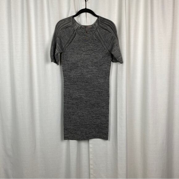 Halston Heritage Heather Gray Fitted Sweater Dress Sz.M NWT - Picture 2 of 15